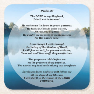 Herren är min Shepherd Psalm 23 Underlägg Papper Kvadrat