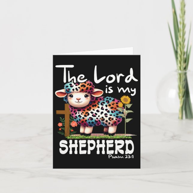 Herren är min Shepherd Psalm Cute Sheep Påsk Ch Kort (Framsida)