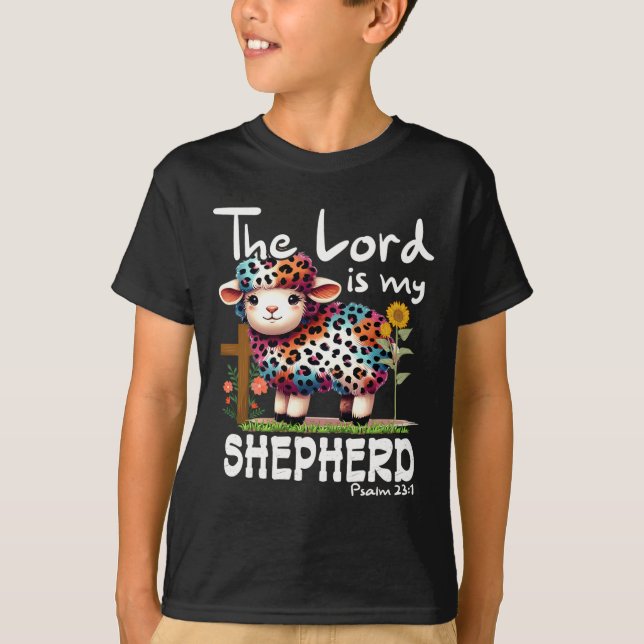 Herren är min Shepherd Psalm Cute Sheep Påsk Ch T Shirt (Framsida)