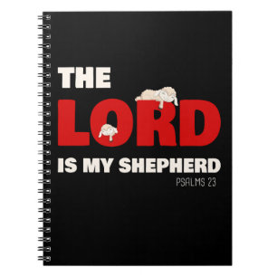 Herren är min Shepherd Psalms 23 Christian Faith Anteckningsbok