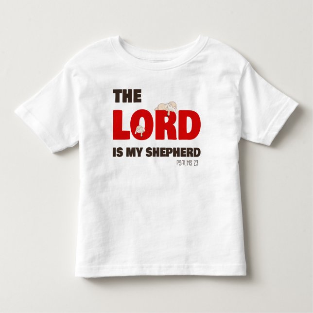 Herren är min Shepherd Psalms 23 Christian Faith T Shirt (Framsida)