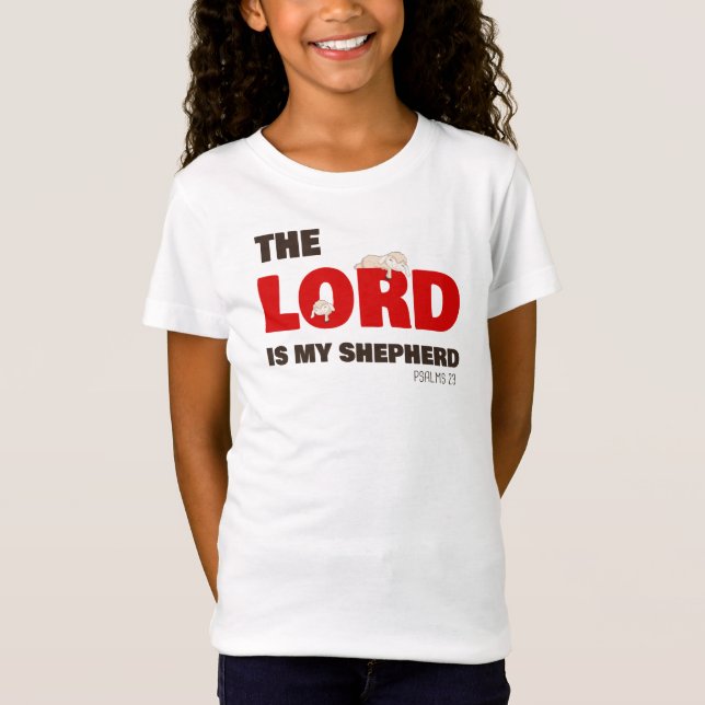Herren är min Shepherd Psalms 23 Christian Faith T Shirt (Framsida)
