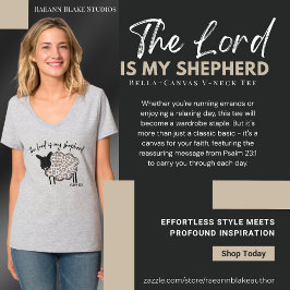"Herren är min Shepherd" V-nacke T-Shirt