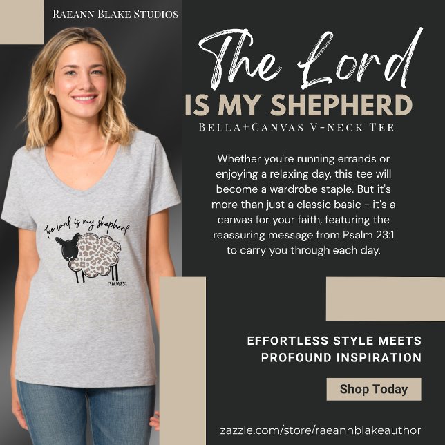 "Herren är min Shepherd" V-nacke T-Shirt (Skapare uppladdad)