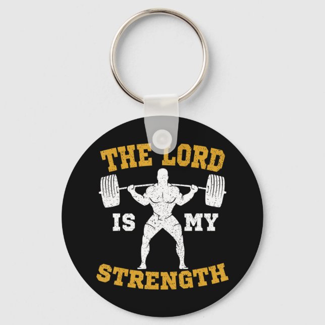 Herren är min starka kristna Gym Jesus Workou Nyckelring (Framsida)