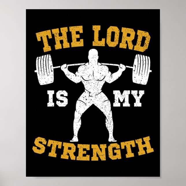 Herren är min starka kristna Gym Jesus Workou Poster (Framsidan)