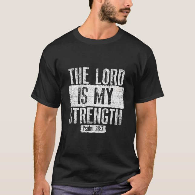 Herren är min starka Religiösa T Shirt (Framsida)