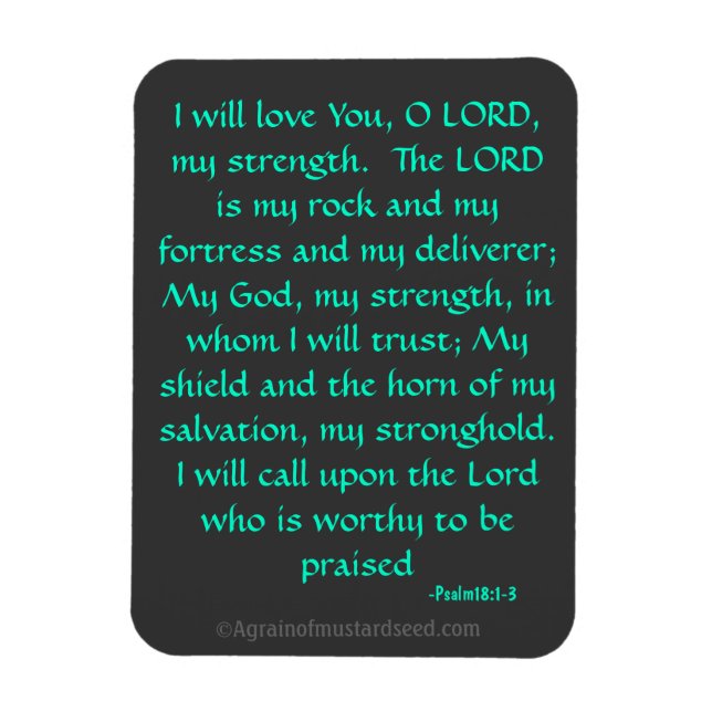 Herren är min Sten bibelcitat Magnet (Vertikal)