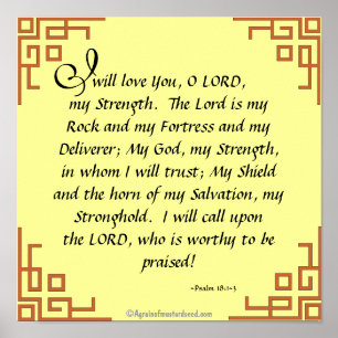 Herren är min sten bible Quote Prayer Poster
