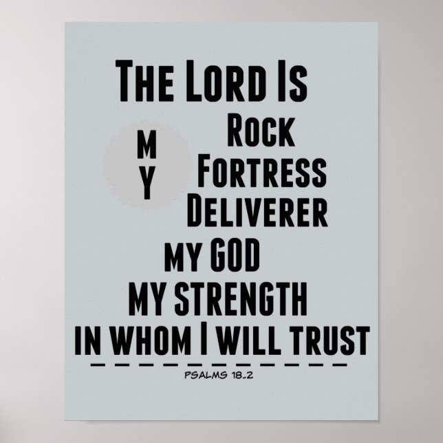 Herren är min Sten Bible Verse Poster (Framsidan)