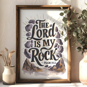 Herren är min Sten Psalm 18:2 Skriptväggskonst Poster