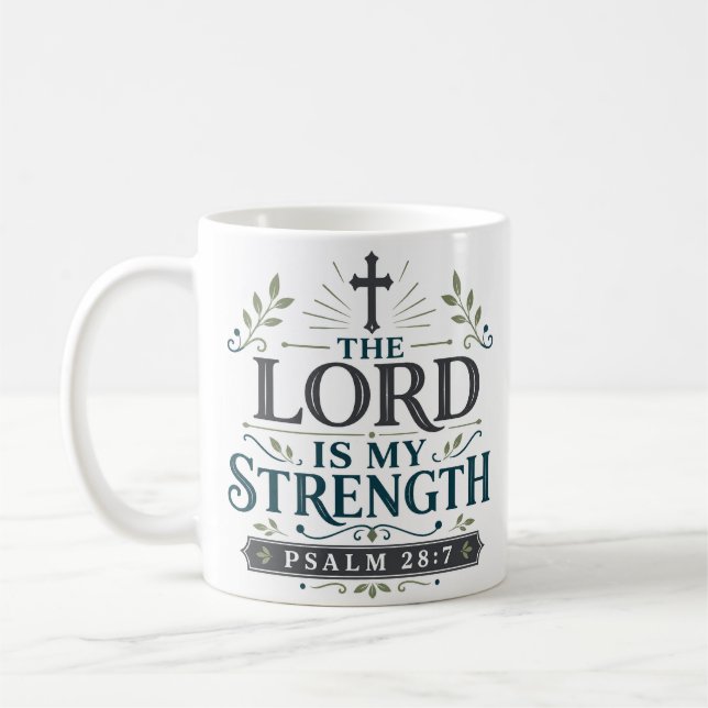 Herren är min styrka Biblisk sanningscitat Kaffemugg (Vänster)