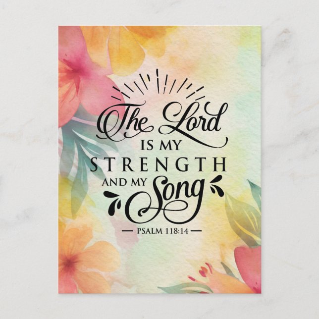 Herren är min styrka och min Sång Vykort (Framsida)