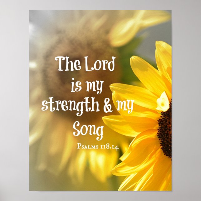 Herren är min styrka och Sång Bible Verse Poster (Framsidan)
