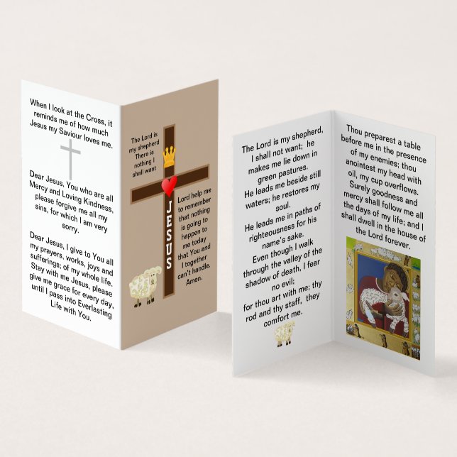 Herren är mitt jepherd prayer-kort visitkort (In- och utsida)
