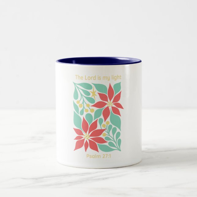 Herren Är Mitt Ljus – Psalm 27:1 Blommig Jul Två-Tonad Mugg (Center)