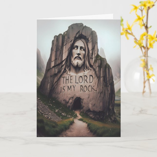 Herren är mitt Sten... Herren är min Sten. Kort (Gul blomma)