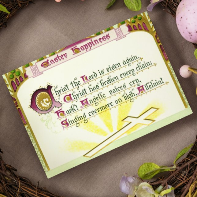 Herren är tillbaka Hymn Vintage Påsk Vykort (Skapare uppladdad)