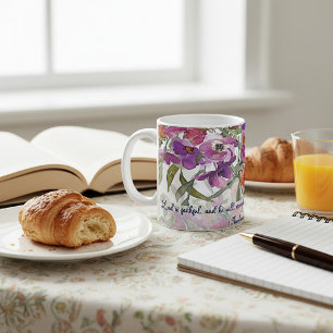 Herren är trofast akvarell blomster kristen kaffemugg