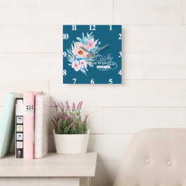 Herren-blommigtens Joy Fyrkantig Klocka