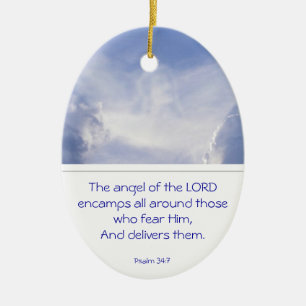 Herren Encamps runt dig, Psalm 34:7 Julgransprydnad Keramik