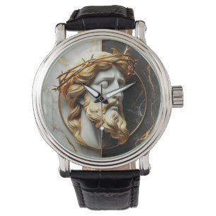 Herren förskönande Jesus tittar i himlen Armbandsur