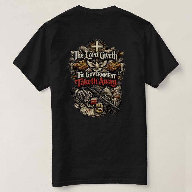 Herren Ger Gemenheten Tar Bort T Shirt (Design baksida)