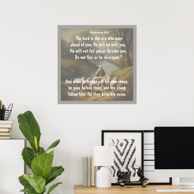 Herren God Herde Går Före Dig Bibelvers Poster (Hemmakontoret)