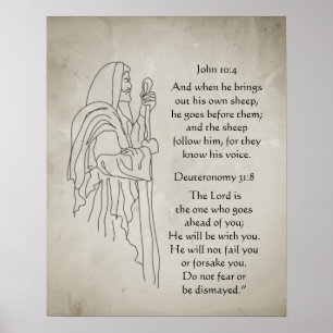 Herren God Herde Går Före Dig Bibelvers Poster