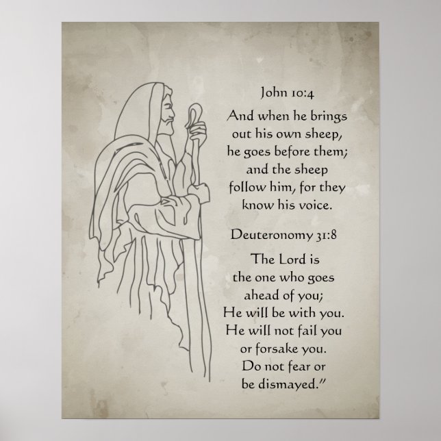 Herren God Herde Går Före Dig Bibelvers Poster (Framsidan)