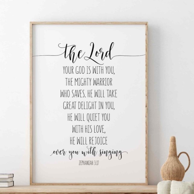 Herren Gud är med dig, Zephaniah 3:17 Poster (Skapare uppladdad)