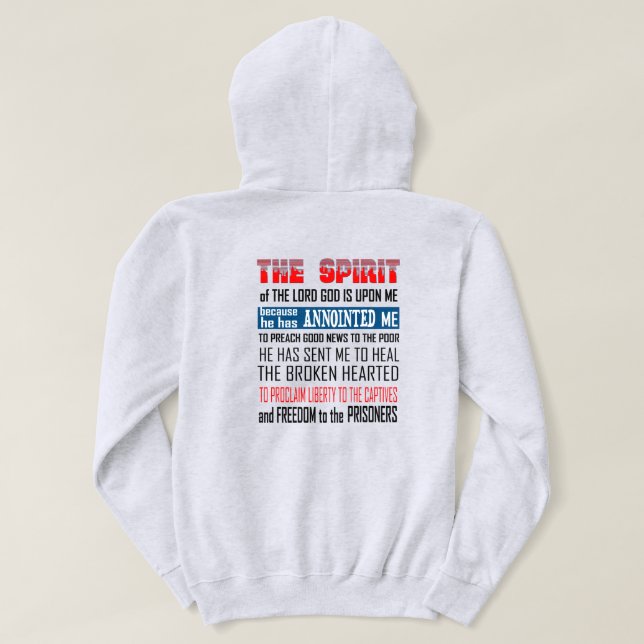 Herren Guds själ är på mig kristen Hoodie (Design baksida)