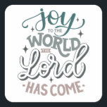 Herren har kom. Jul Fyrkantigt Klistermärke<br><div class="desc">Religiösa Juldekal "Joy to the world the Lord has kom".</div>