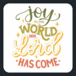 Herren har kom. JulSqua Fyrkantigt Klistermärke<br><div class="desc">Religiösa Juldekal "Joy to the world the Lord has kom".</div>