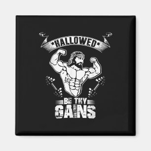 Herren Jesus Bodybuilding T Tröja - Rolig Jesus Vi Magnet