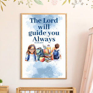 Herren kommer att vägleda dig Christian Nursery Wa Poster