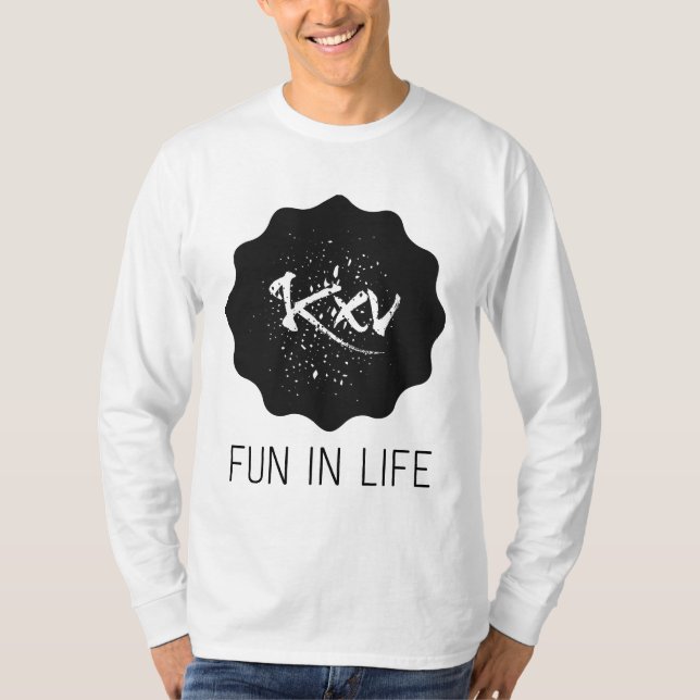 Herren Langarm Shirt Fun in Life  T (Framsida)