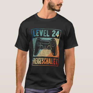 Herren Level 24 Geburtstag Gamer Spieler Mann 24 T Shirt
