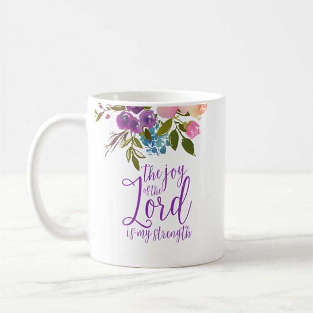 Herren Lila Blommigt Calligraphy Kaffemugg (Vänster)