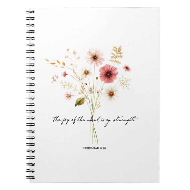 Herren minimalistisk blommigts Joy Anteckningsbok (Framsidan)