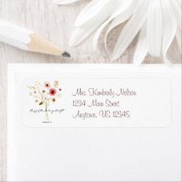 Herren minimalistisk blommigts Joy Returadress Etikett