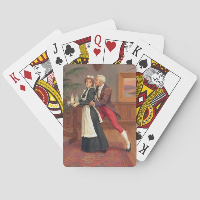 Herren och pigan casinokort (Baksidan)
