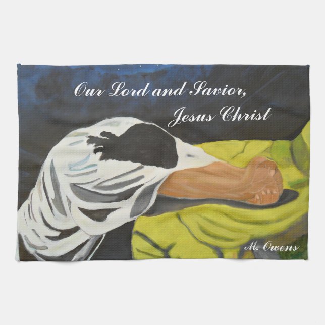 Herren och Savior, Jesus Kristus Kitchen Towel Kökshandduk (Horisontell)