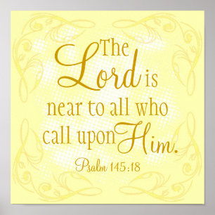 Herren Poster nästan bibeln Psalm 145:18