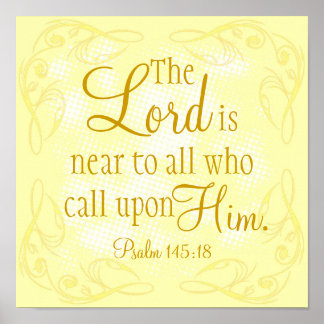 Herren Poster nästan bibeln Psalm 145:18