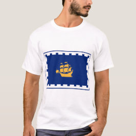 Herren T-shirt med flaggan från Québec City, Kanad