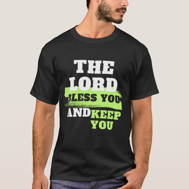Herren välsignar dig och behållan dig T-shirt (Framsida)