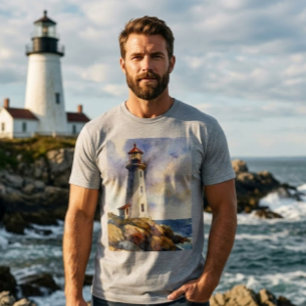 Herrens akvarell fyr Nautilus present T Shirt