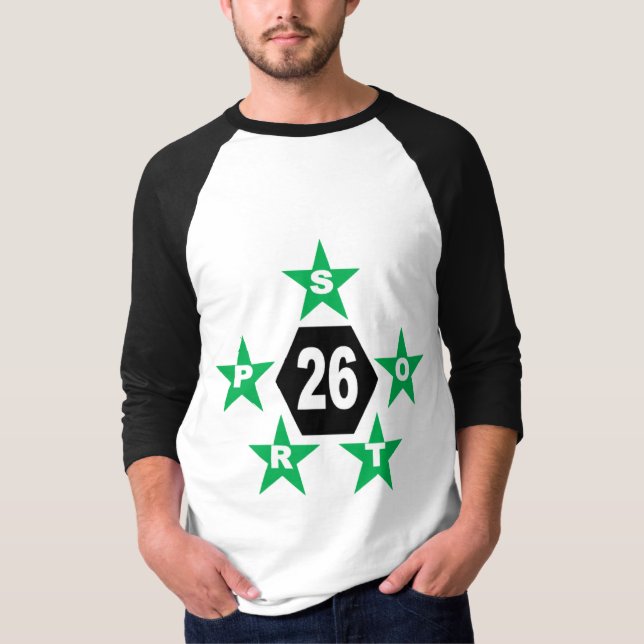 Herrens  Ärm Raglan T-shirt TOP  SPORT 26 (Framsida)