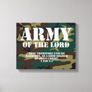 Herrens armé, Bible Scripture Camo Canvastryck